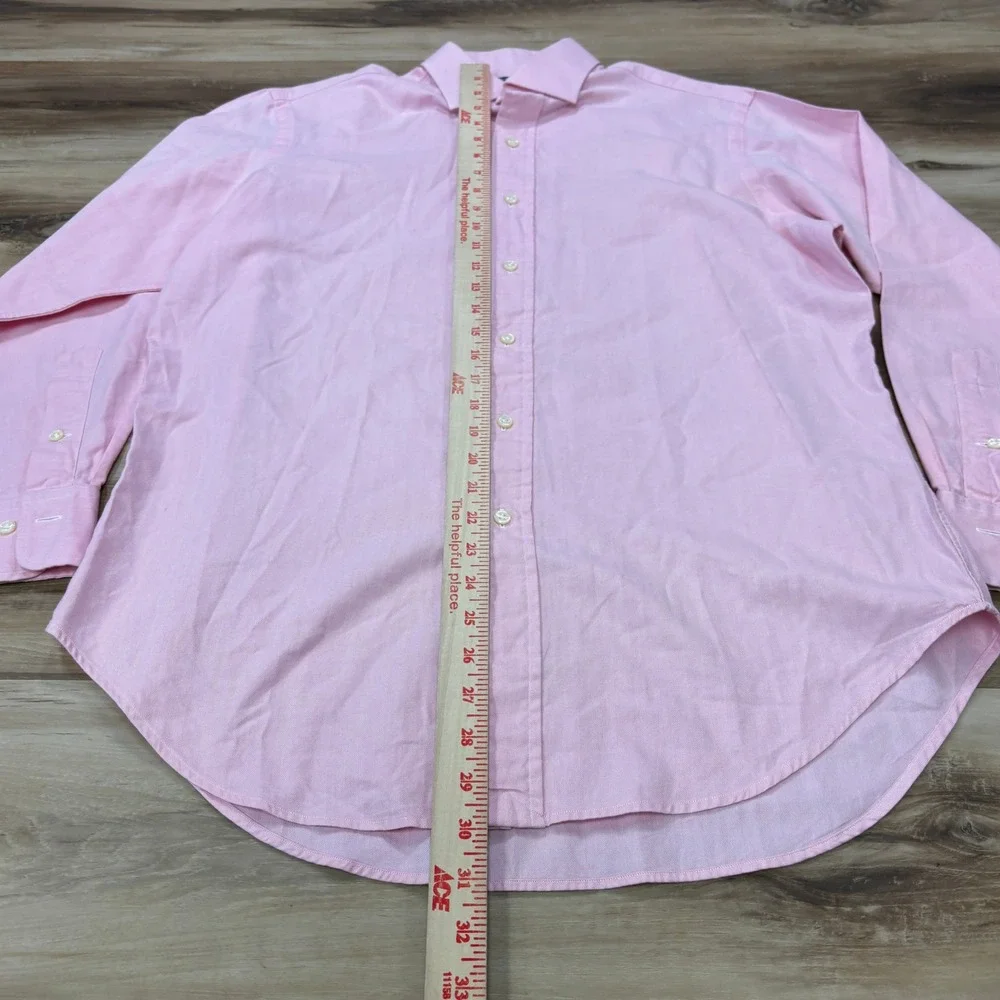 Polo Ralph Lauren Dress Shirt 15.5 32/33 Herringbone Regent Classic Fit Pink